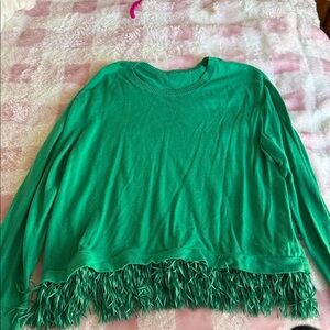 Lilly Pulitzer Green Fringe Sweater - size XL